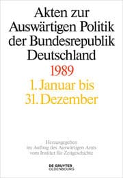 Cover von Akten zur Auswärtigen Politik der Bundesrepublik Deutschland 1989