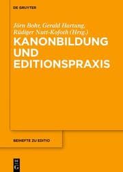 Cover von Kanonbildung und Editionspraxis