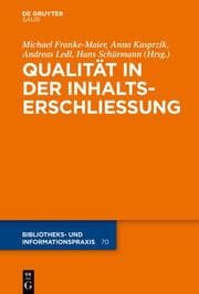 Cover von Qualität in der Inhaltserschließung