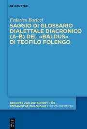 Cover von Saggio di glossario dialettale diacronico (A-B) del «Baldus» di Teofilo Folengo
