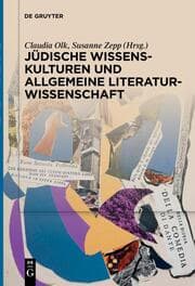 Cover von Jüdische Wissenskulturen und Allgemeine Literaturwissenschaft