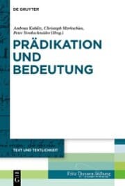 Cover von Prädikation und Bedeutung
