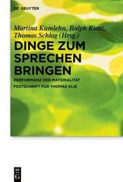 Cover von Dinge zum Sprechen bringen