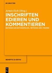 Cover von Inschriften edieren und kommentieren
