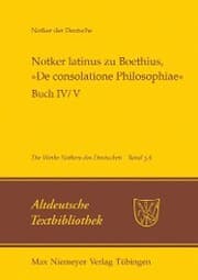 Cover von Notker latinus zu Boethius,»De consolatione Philosophiae«