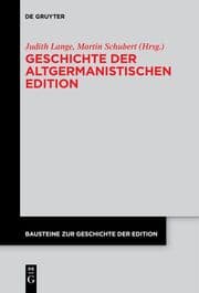 Cover von Geschichte der altgermanistischen Edition
