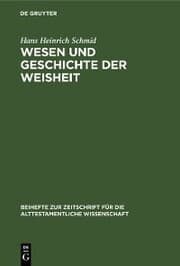 Cover von Wesen und Geschichte der Weisheit