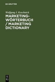 Cover von Marketing-Wörterbuch / Marketing Dictionary