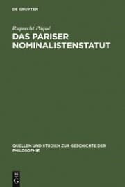 Cover von Das Pariser Nominalistenstatut