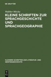 Cover von Kleine Schriften zur Sprachgeschichte und Sprachgeographie