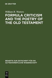 Cover von Formula Criticism and the Poetry of the Old Testament