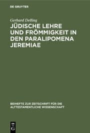 Cover von Jüdische Lehre und Frömmigkeit in den Paralipomena Jeremiae
