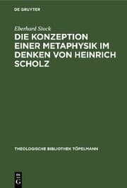 Cover von Die Konzeption einer Metaphysik im Denken von Heinrich Scholz