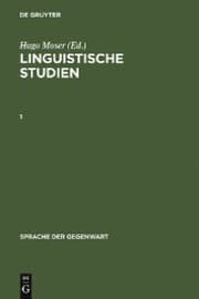 Cover von Linguistische Studien. 1