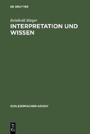 Cover von Interpretation und Wissen