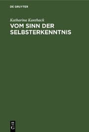 Cover von Vom Sinn der Selbsterkenntnis