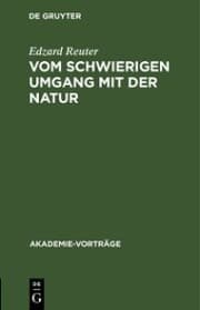 Cover von Vom schwierigen Umgang mit der Natur