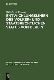 Cover von Entwicklungslinien des völker- und staatsrechtlichen Status von Berlin