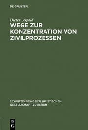 Cover von Wege zur Konzentration von Zivilprozessen