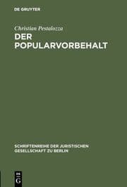 Cover von Der Popularvorbehalt