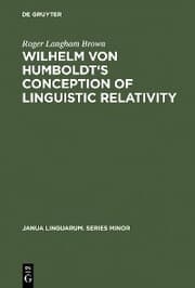 Cover von Wilhelm von Humboldt's Conception of Linguistic Relativity