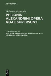 Cover von De Abrahamo. De Josepho. De vita Mosis (I-II). De decalogo