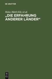 Cover von 'Die Erfahrung anderer Länder'