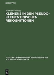 Cover von Klemens in den pseudoklementinischen Rekognitionen