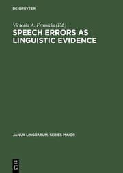 Cover von Speech Errors as Linguistic Evidence