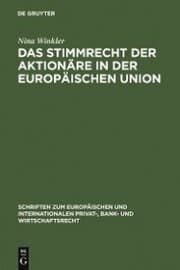 Cover von Das Stimmrecht der Aktionäre in der Europäischen Union