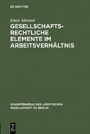 Cover von Gesellschaftsrechtliche Elemente im Arbeitsverhältnis