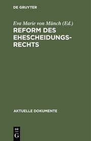 Cover von Reform des Ehescheidungsrechts
