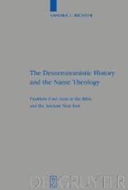 Cover von The Deuteronomistic History and the Name Theology