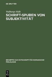 Cover von Schrift-Spuren von Subjektivität
