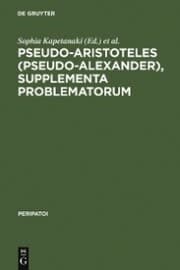 Cover von Pseudo-Aristoteles (Pseudo-Alexander), Supplementa Problematorum