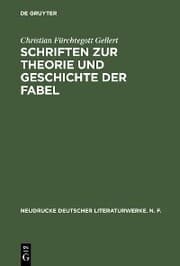 Cover von Schriften zur Theorie und Geschichte der Fabel