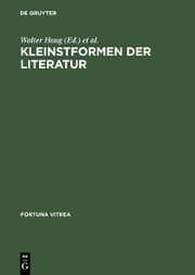 Cover von Kleinstformen der Literatur
