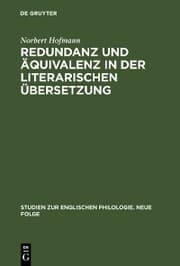 Cover von Redundanz und Äquivalenz in der literarischen Übersetzung