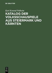 Cover von Katalog der Volksschauspiele aus Steiermark und Kärnten