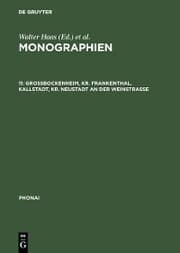 Cover von Großbockenheim, Kr. Frankenthal. Kallstadt, Kr. Neustadt an der Weinstraße