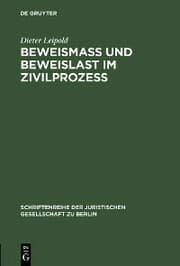 Cover von Beweismass und Beweislast im Zivilprozess