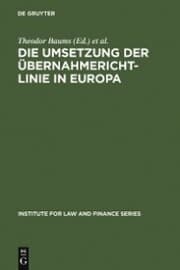 Cover von Die Umsetzung der Übernahmerichtlinie in Europa