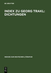 Cover von Index zu Georg Trakl: Dichtungen