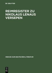 Cover von Reimregister zu Nikolaus Lenaus Versepen