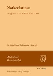 Cover von Notker latinus. Die Quellen zu den Psalmen