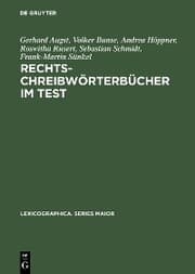 Cover von Rechtschreibwörterbücher im Test