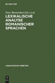 Cover von Lexikalische Analyse romanischer Sprachen