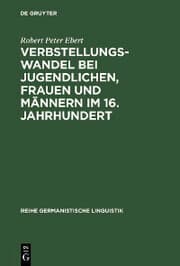 Cover von Verbstellungswandel bei Jugendlichen, Frauen und Männern im 16. Jahrhundert