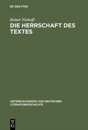 Cover von Die Herrschaft des Textes