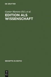 Cover von Edition als Wissenschaft